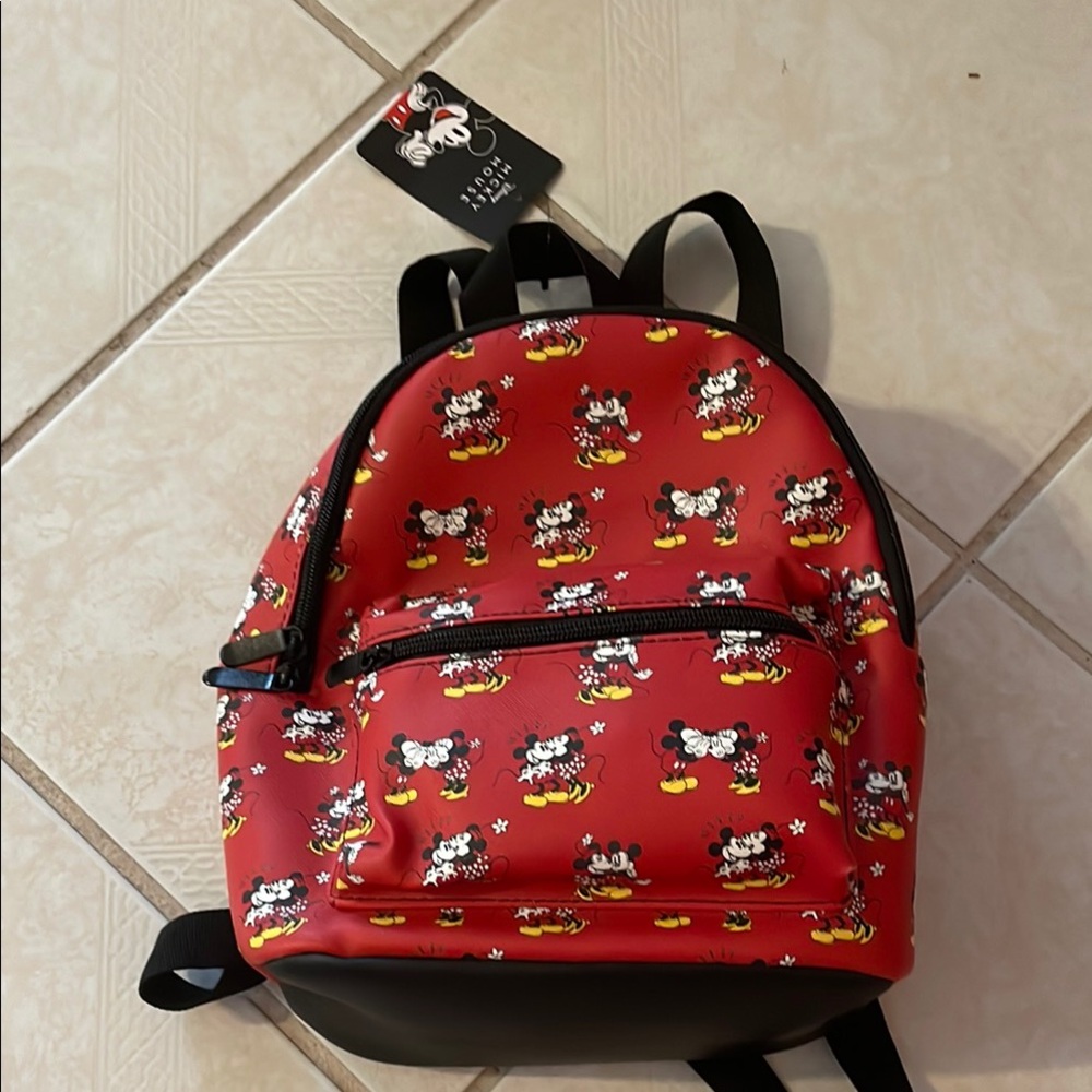 Disney Mickey and Minnie Mouse Red Backpack